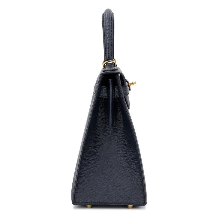 Hermès Blue Indigo Epsom Sellier Kelly 28 Gold Hardware Handbag