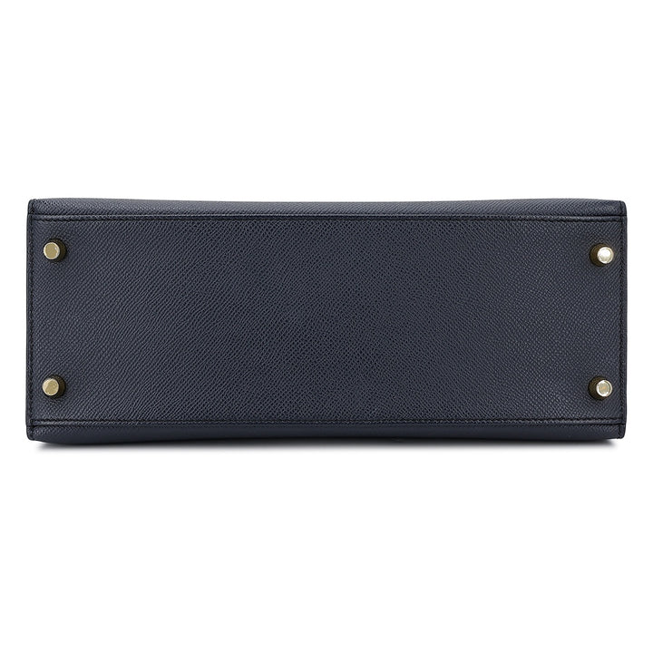 Hermès Blue Indigo Epsom Sellier Kelly 28 Gold Hardware Handbag