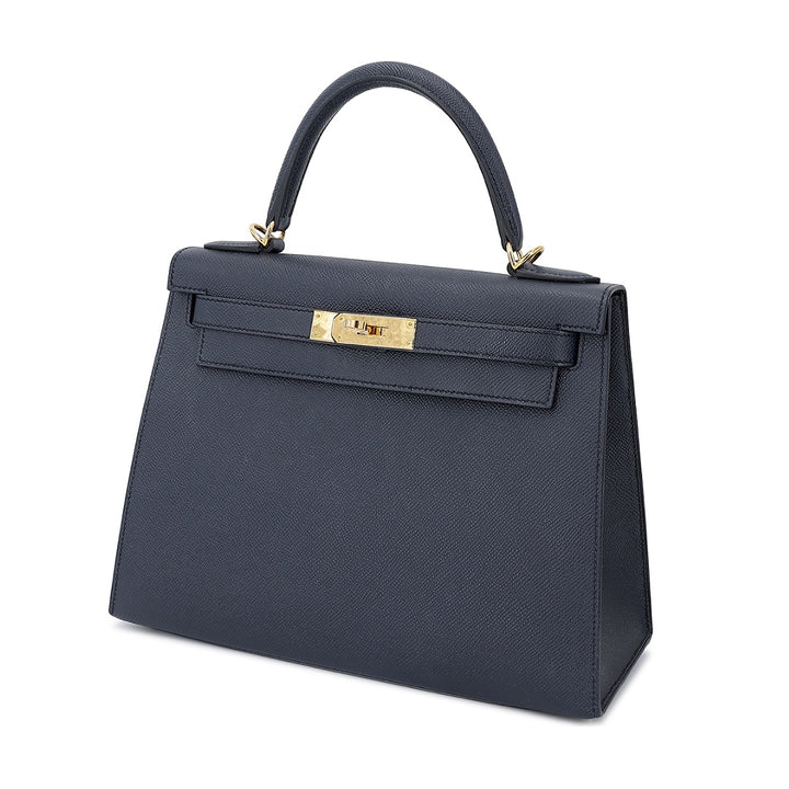 Hermès Blue Indigo Epsom Sellier Kelly 28 Gold Hardware Handbag