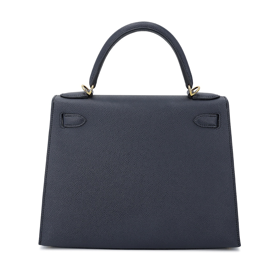 Hermès Blue Indigo Epsom Sellier Kelly 28 Gold Hardware Handbag