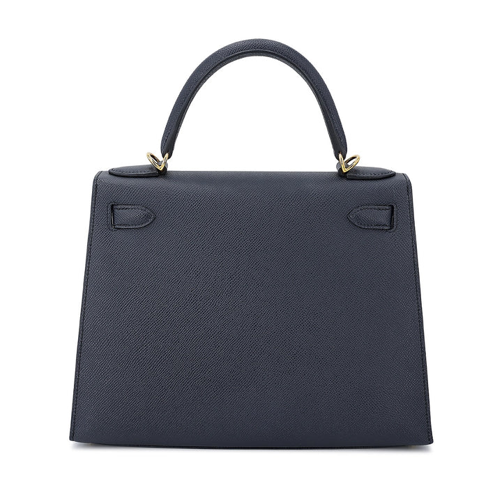 Hermès Blue Indigo Epsom Sellier Kelly 28 Gold Hardware Handbag