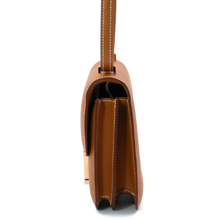Hermès Constance 18 Bag in Gold Epsom Leather with Rose Gold Hardware