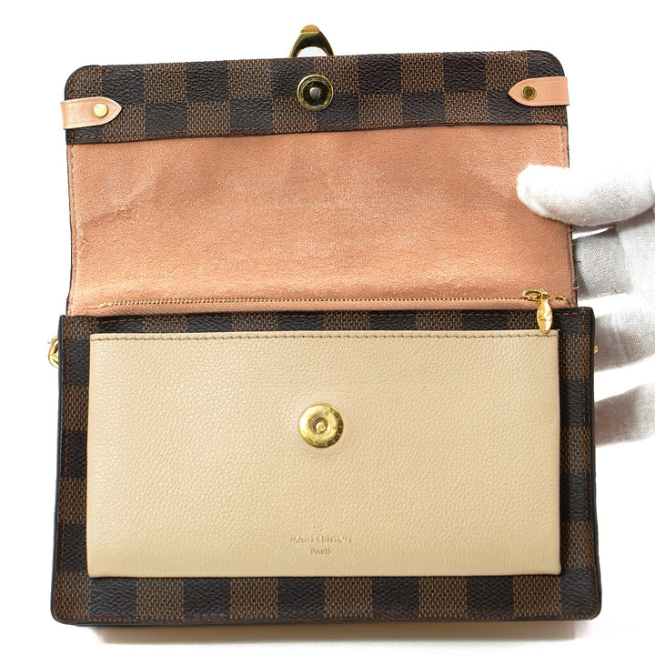 Louis Vuitton Damier Ebene Vavin Chain Wallet in Coated Canvas