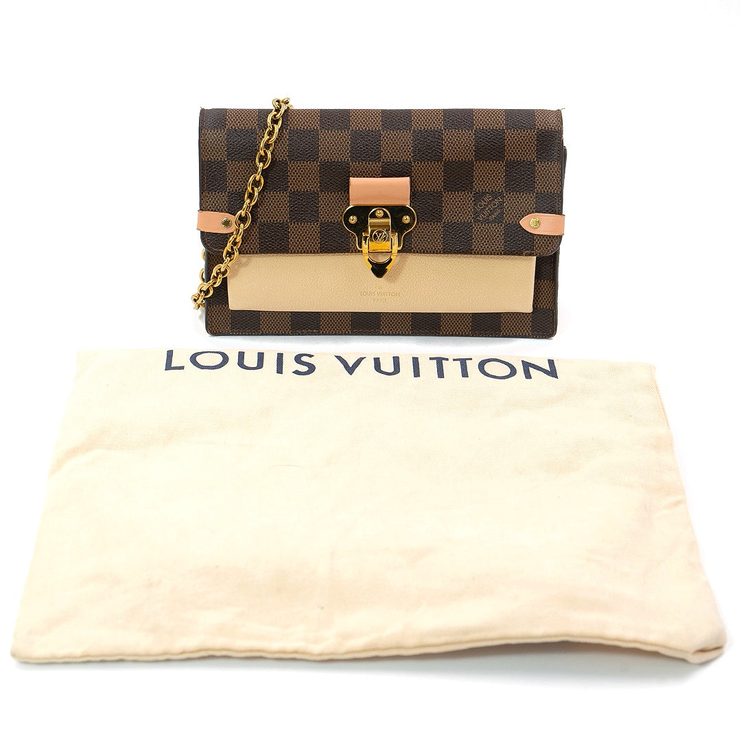 Louis Vuitton Damier Ebene Vavin Chain Wallet in Coated Canvas