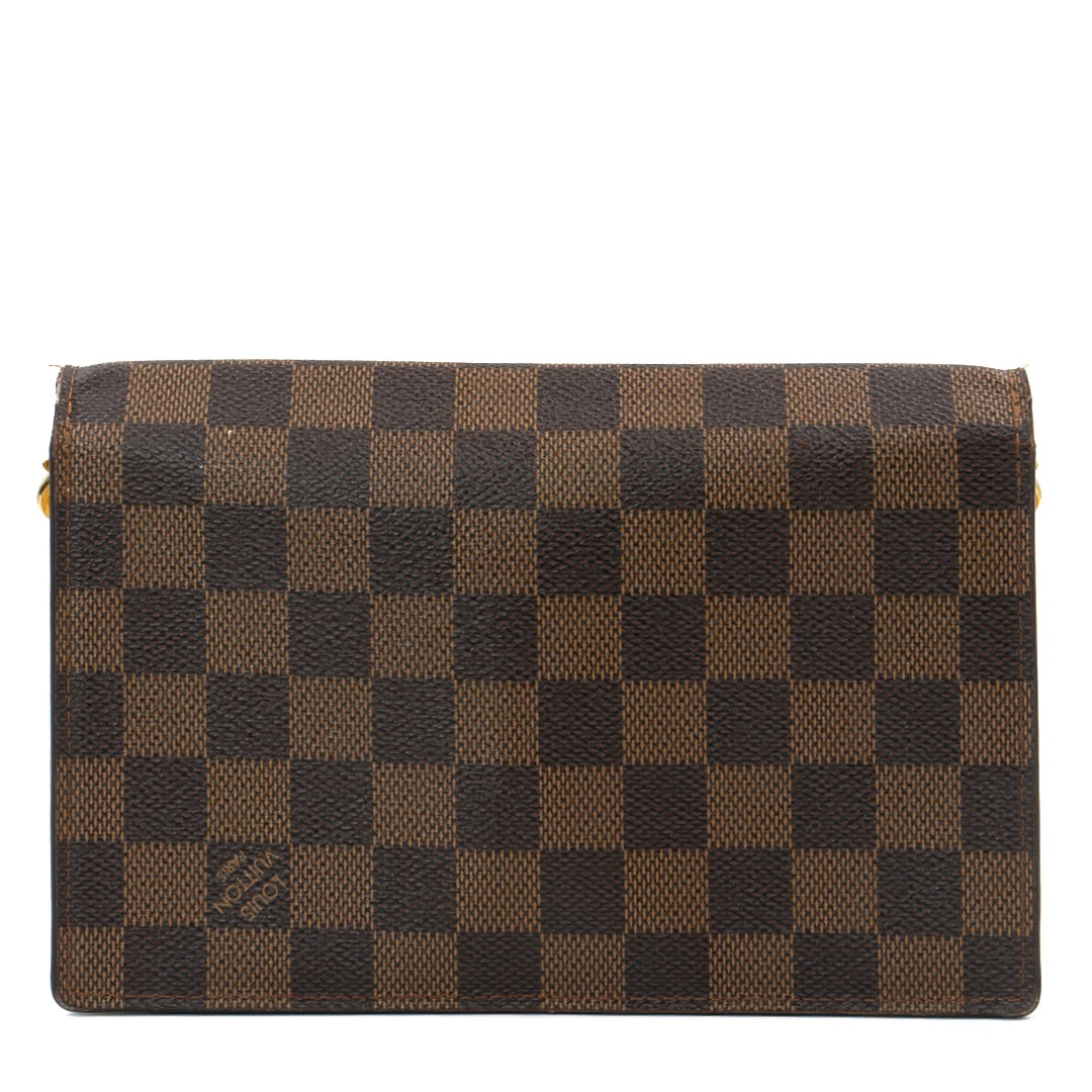 Louis Vuitton Damier Ebene Vavin Chain Wallet in Coated Canvas