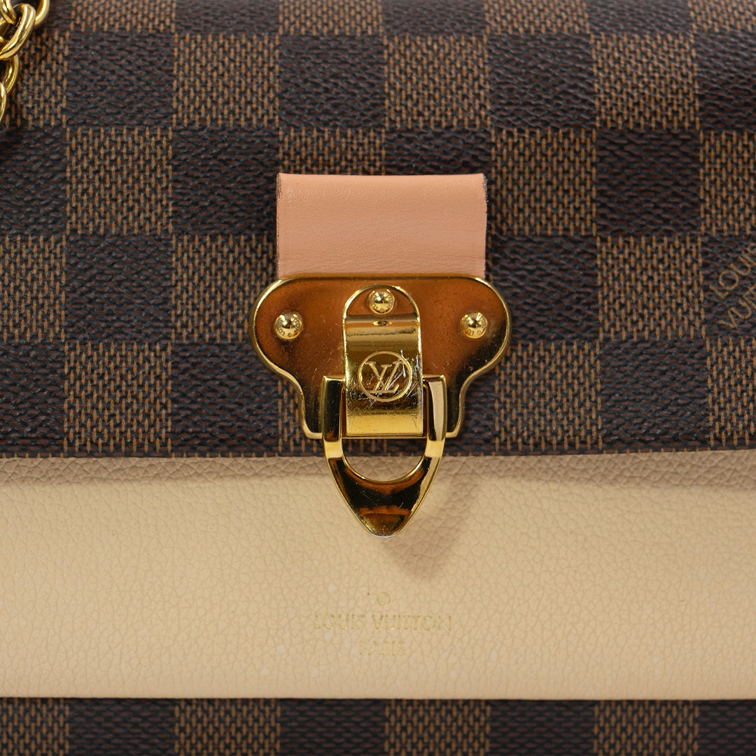 Louis Vuitton Damier Ebene Vavin Chain Wallet in Coated Canvas