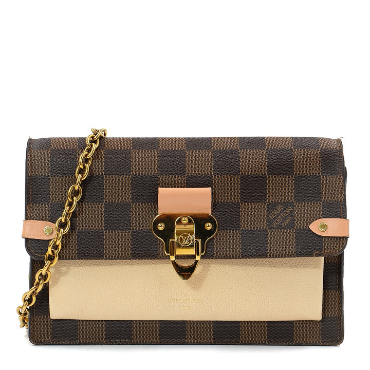 Louis Vuitton Damier Ebene Vavin Chain Wallet in Coated Canvas