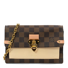Louis Vuitton Damier Ebene Vavin Chain Wallet in Coated Canvas