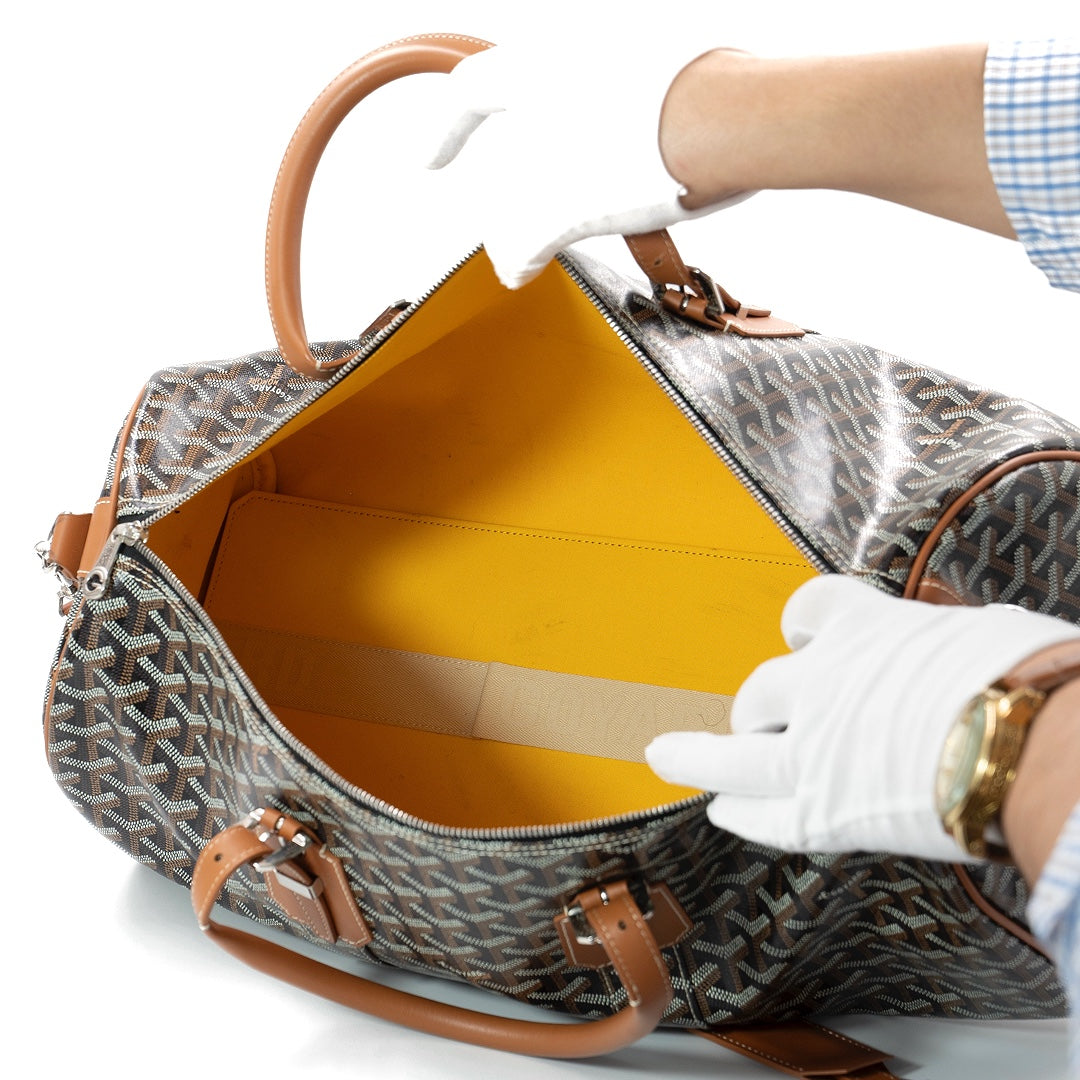 Goyard Boston 45 Tote Bag in Noir et Naturel