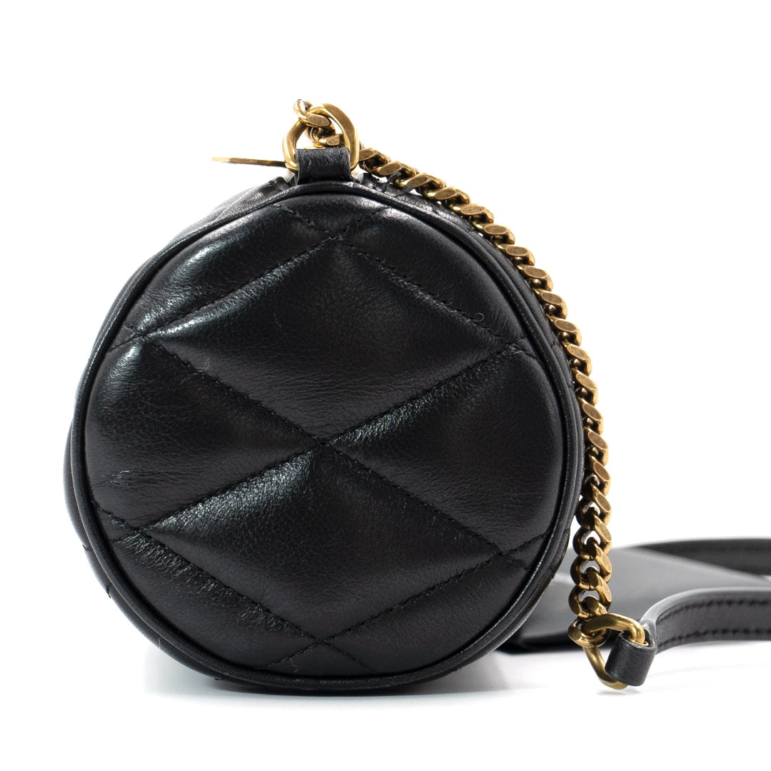 Saint Laurent Sade Mini Tube Bag in Black Lambskin