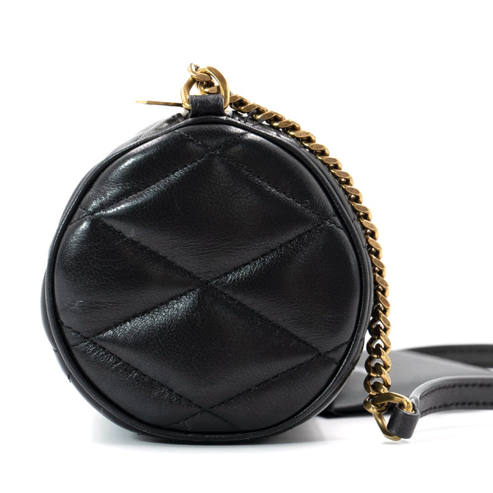 Saint Laurent Sade Mini Tube Bag in Black Lambskin