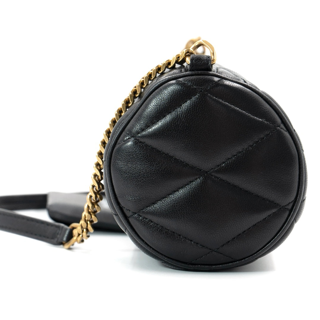 Saint Laurent Sade Mini Tube Bag in Black Lambskin