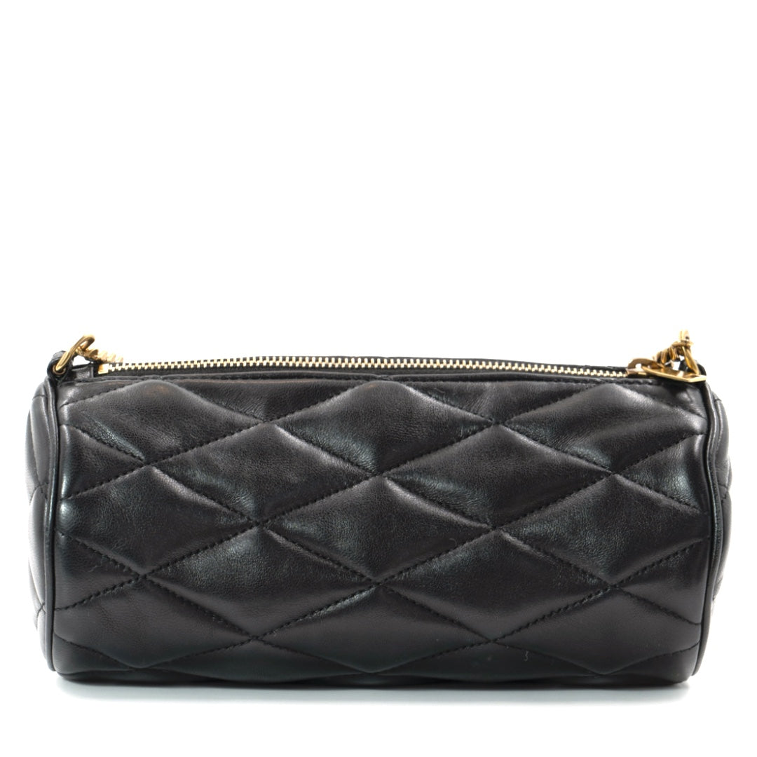 Saint Laurent Sade Mini Tube Bag in Black Lambskin