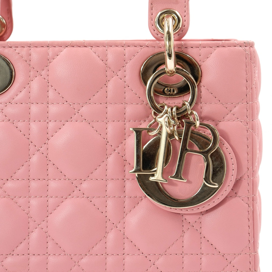 Dior Lady Dior Small Bag in Pink Cannage Lambskin