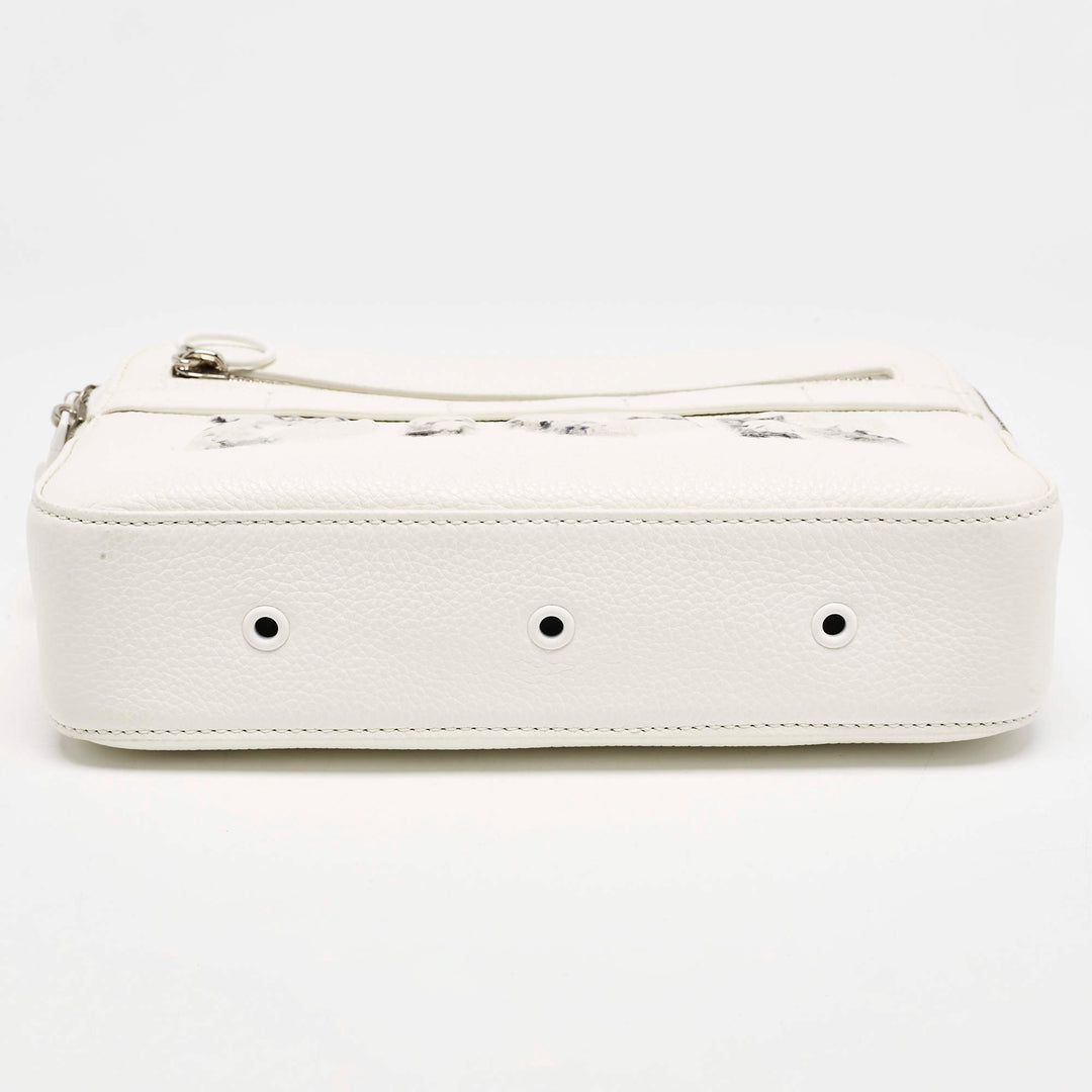 Dior x Daniel Arsham Safari Messenger Bag in White Leather