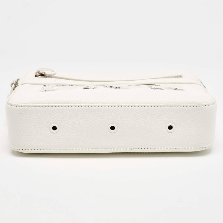 Dior x Daniel Arsham Safari Messenger Bag in White Leather