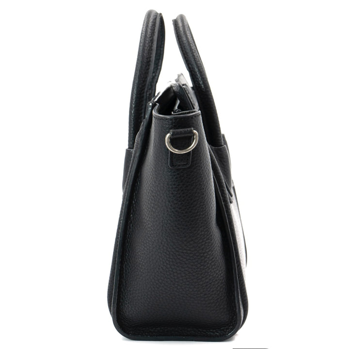 Celine Nano Black Drummed Calfskin Leather Luggage Bag