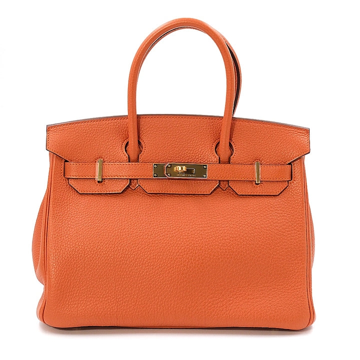 Hermès Orange Togo Leather Gold Hardware Birkin 30 Bag