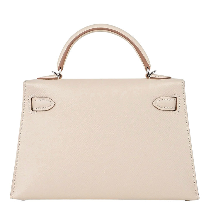 Hermès Mini Kelly Bag in Craie Epsom Leather with Palladium Hardware - Gemaee  UAE