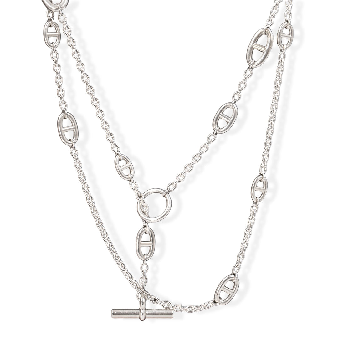 Hermès Farandole Sautoir 160cm Sterling Silver Necklace