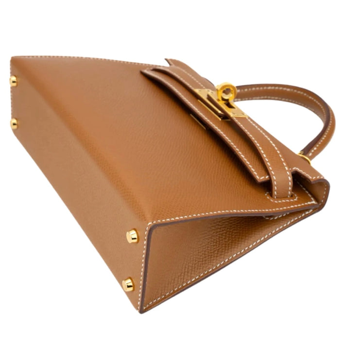 Hermès Mini Kelly Bag in Gold Epsom Leather with Gold Hardware - Gemaee  UAE