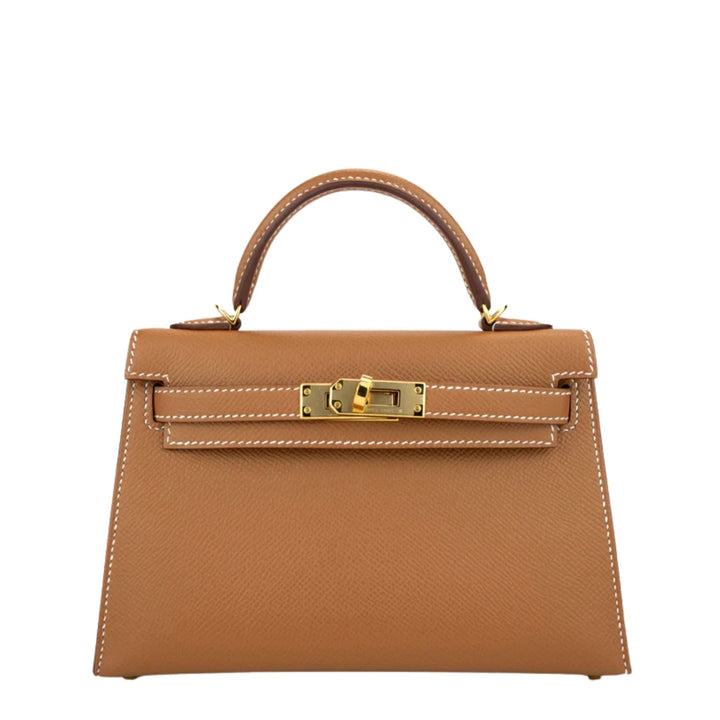 Hermès Mini Kelly Bag in Gold Epsom Leather with Gold Hardware - Gemaee  UAE