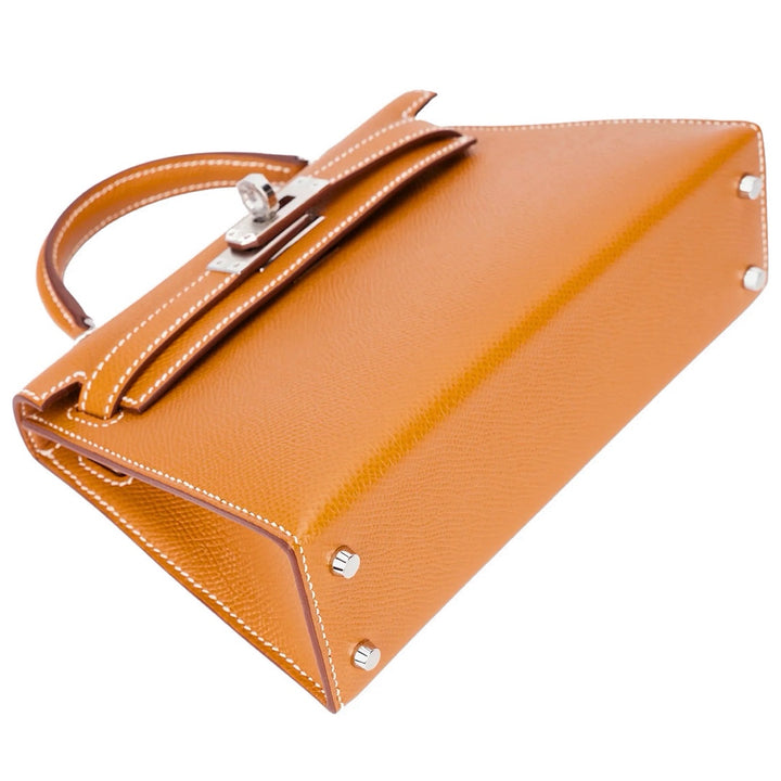 Hermès Mini Kelly Bag in Gold Epsom Leather with Palladium Hardware - Gemaee  UAE