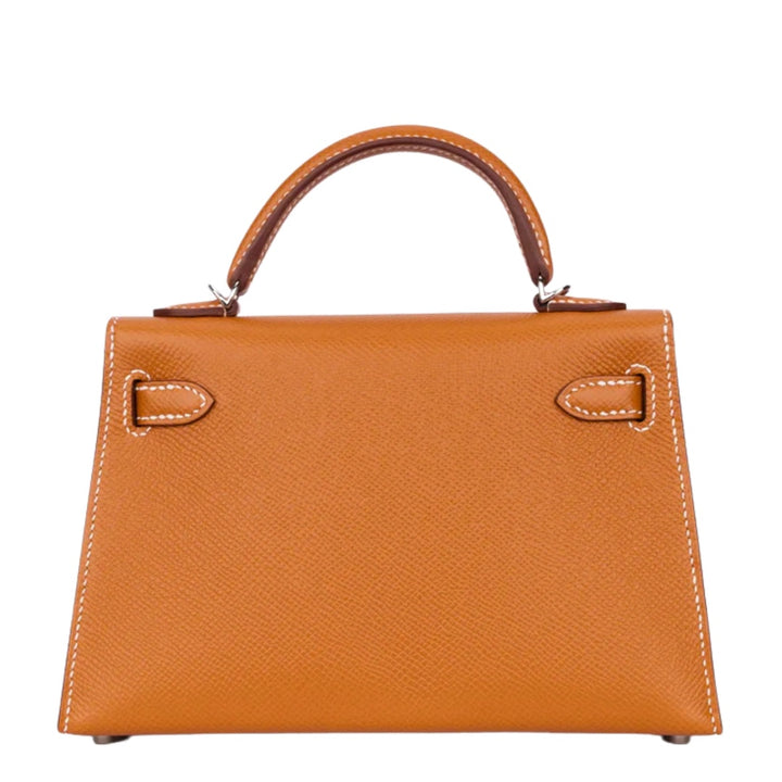 Hermès Mini Kelly Bag in Gold Epsom Leather with Palladium Hardware - Gemaee  UAE