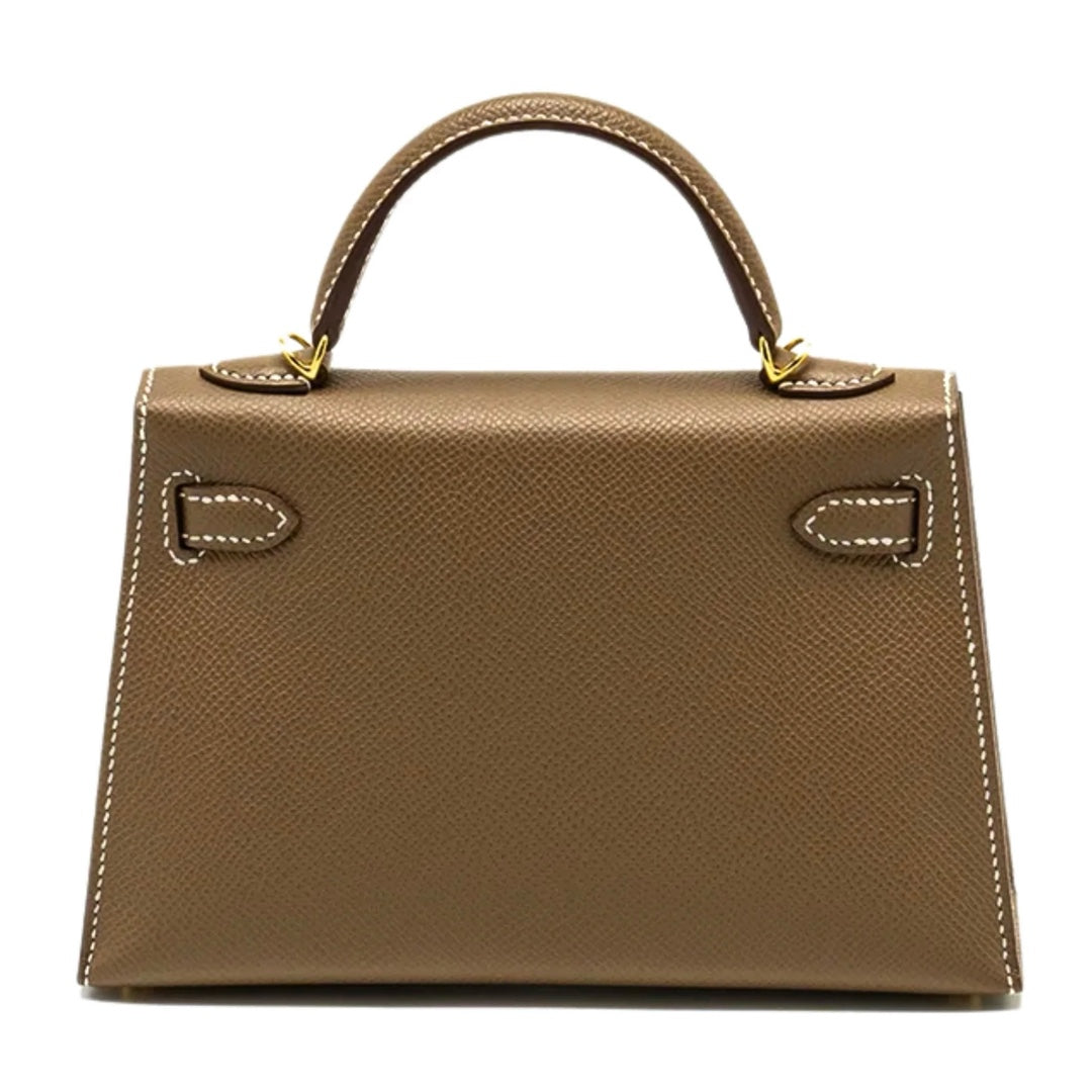Hermès Mini Kelly Bag in Etoupe Epsom Leather with Gold Hardware - Gemaee  UAE