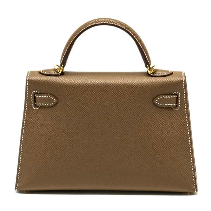 Hermès Mini Kelly Bag in Etoupe Epsom Leather with Gold Hardware - Gemaee  UAE