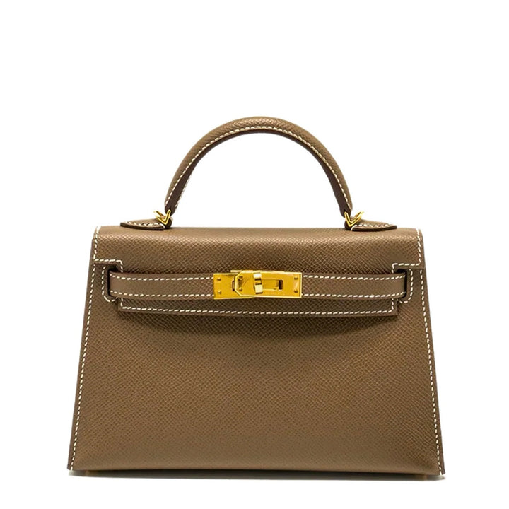 Hermès Mini Kelly Bag in Etoupe Epsom Leather with Gold Hardware - Gemaee  UAE