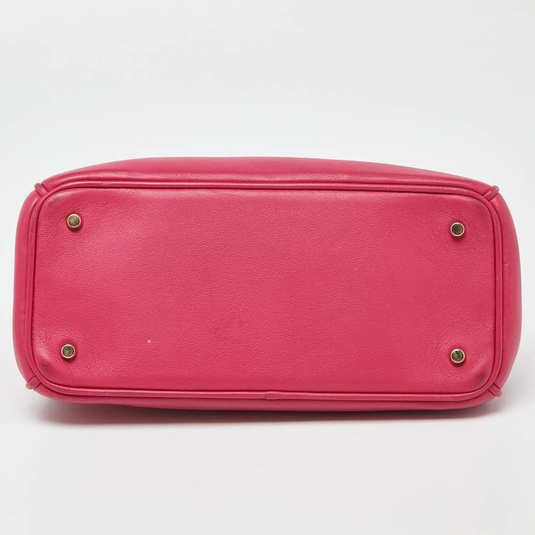 Dior Diorissimo Medium Tote Bag in Fuchsia Leather with Gold-Tone Hardware