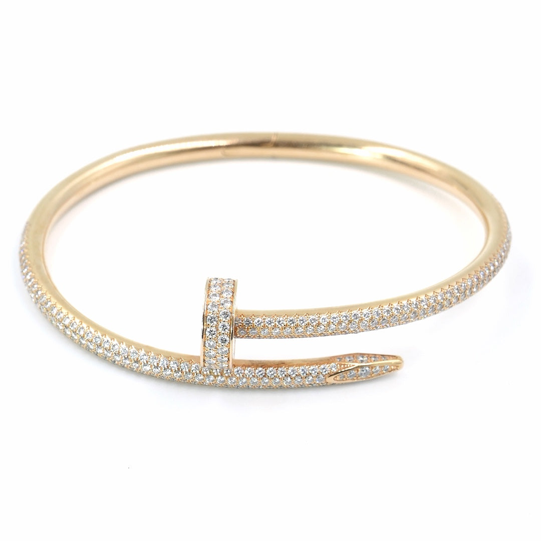 Cartier Juste un Clou Bracelet Classic Model in 18K Rose Gold with Diamonds - Gemaee  UAE