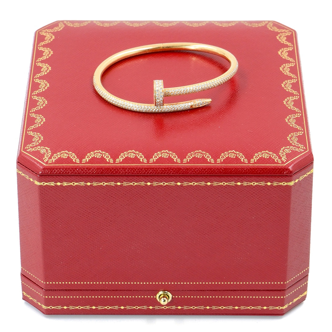 Cartier Juste un Clou Bracelet Classic Model in 18K Rose Gold with Diamonds - Gemaee  UAE