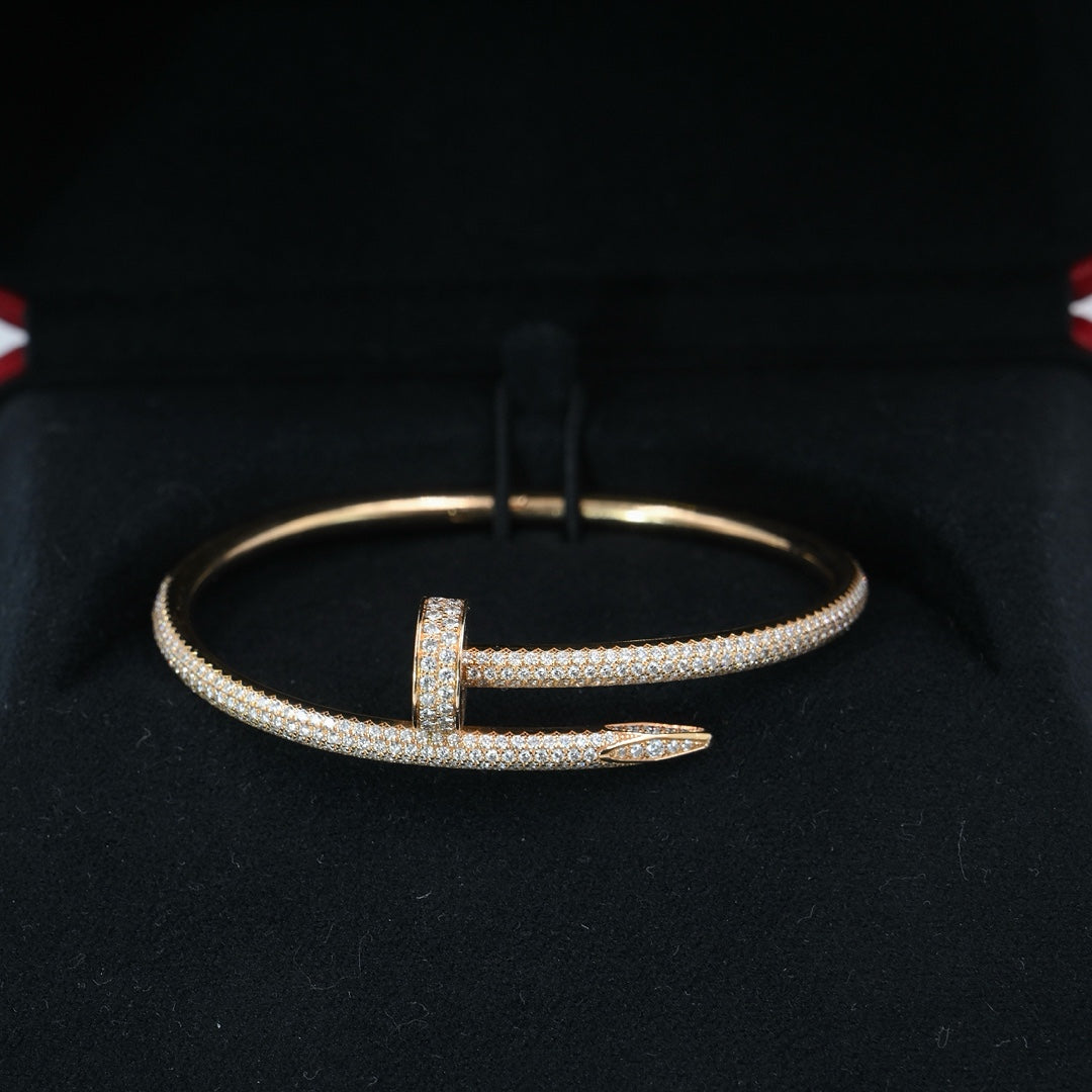 Cartier Juste un Clou Bracelet Classic Model in 18K Rose Gold with Diamonds - Gemaee  UAE