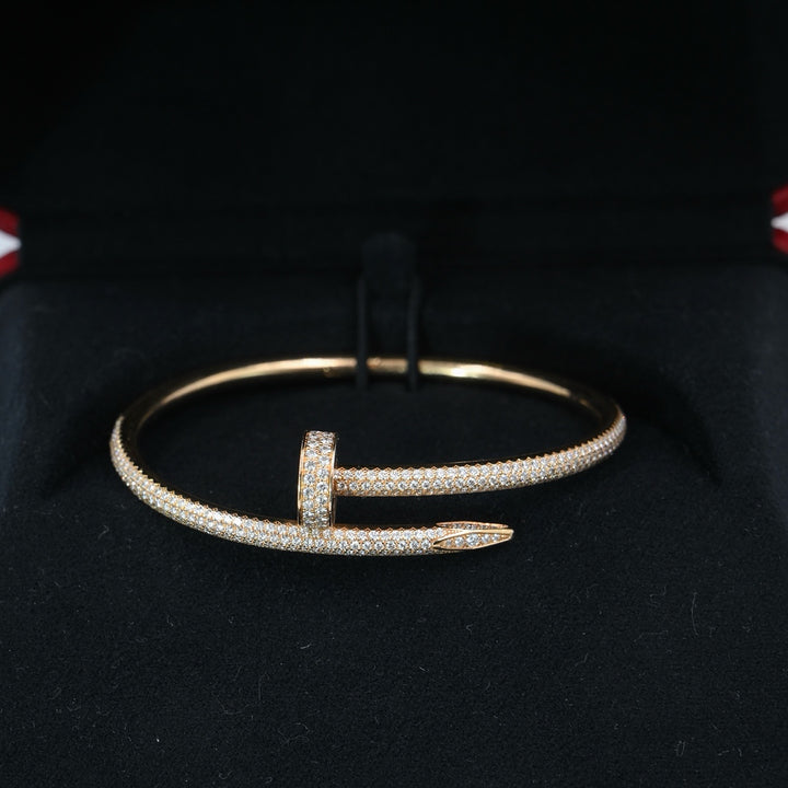 Cartier Juste un Clou Bracelet Classic Model in 18K Rose Gold with Diamonds - Gemaee  UAE