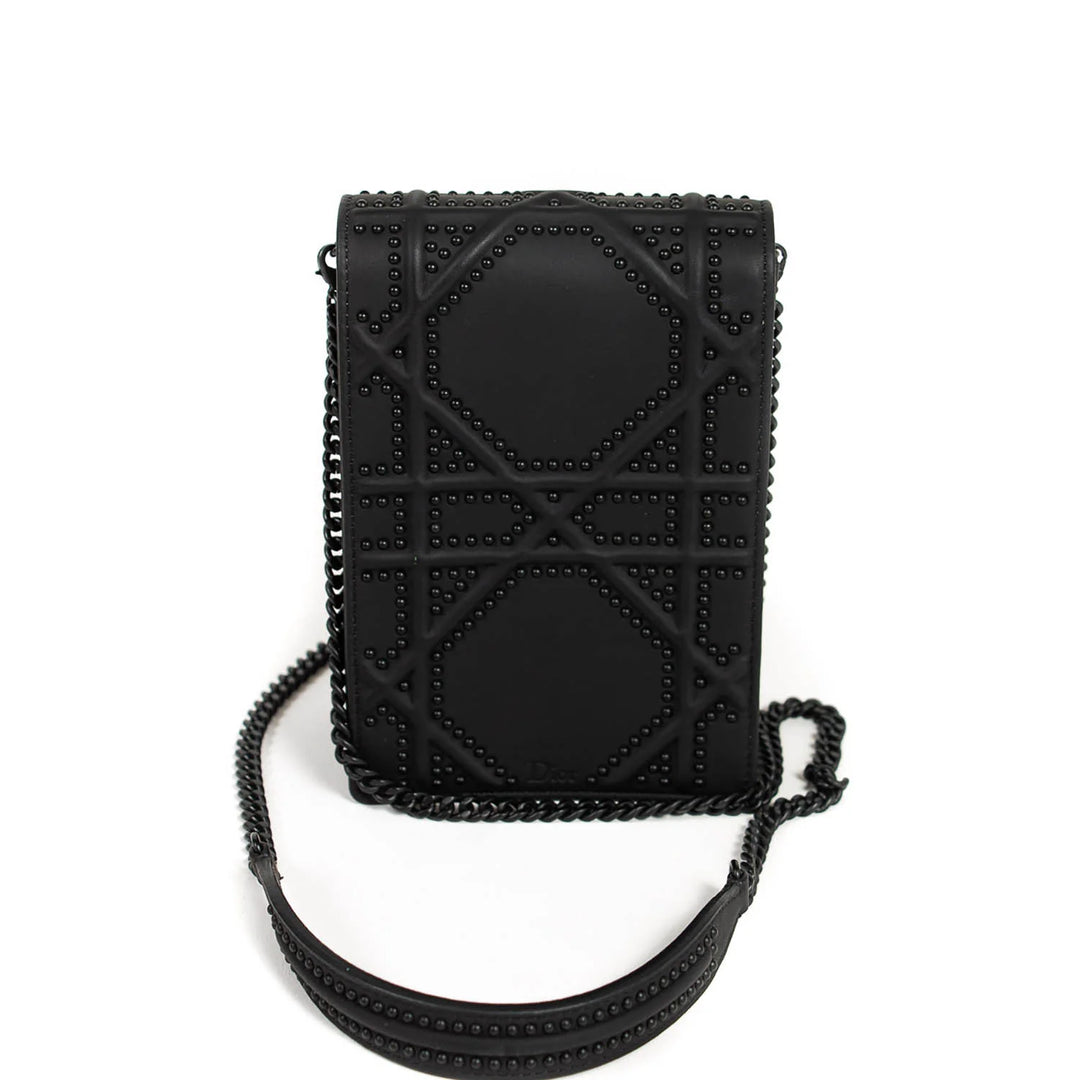 Dior Diorama Black Studded Leather Shoulder Crossbody Bag