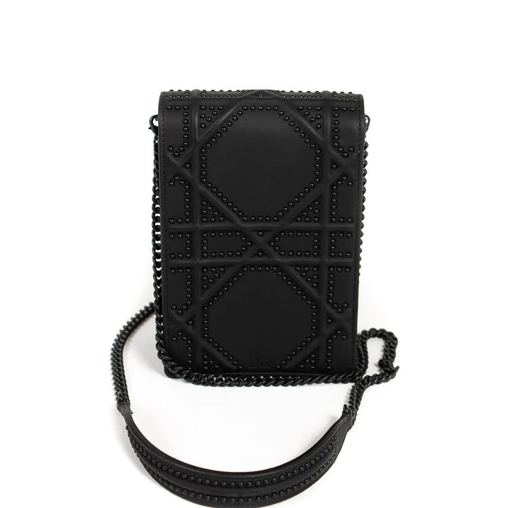 Dior Diorama Black Studded Leather Shoulder Crossbody Bag
