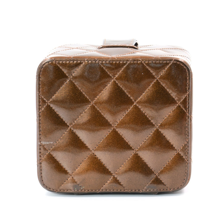 Chanel Mini Vanity Case in Bronze Patent Leather with Gold Tone Hardware