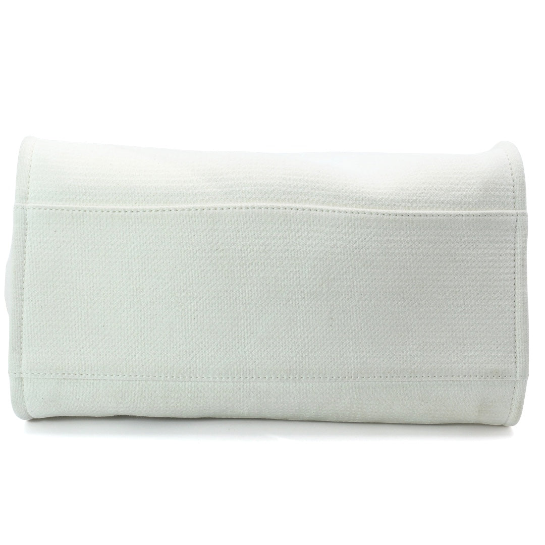 Chanel Deauville Large Tote Bag in White Canvas with Gold-Tone Hardware
