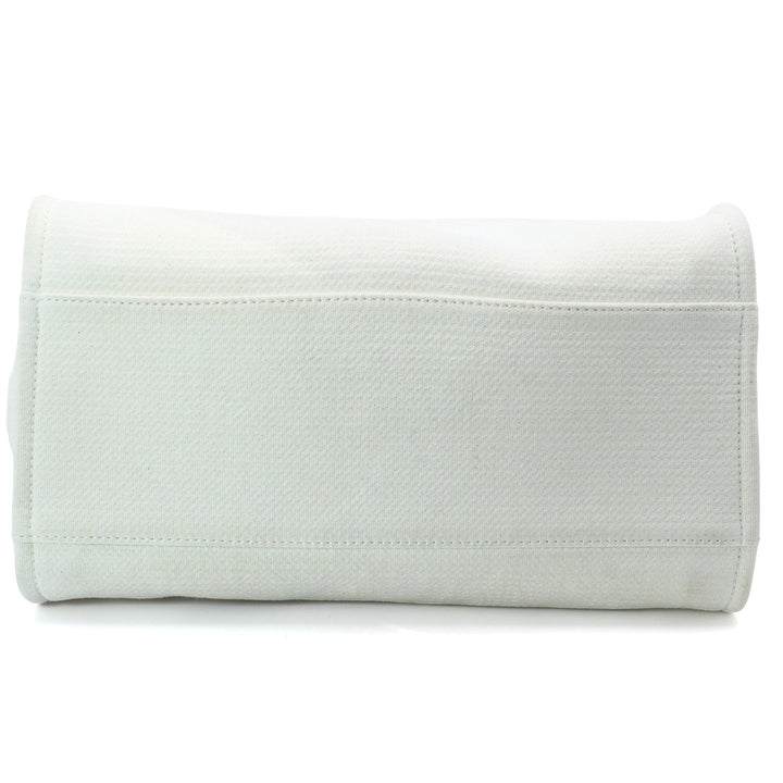 Chanel Deauville Large Tote Bag in White Canvas with Gold-Tone Hardware