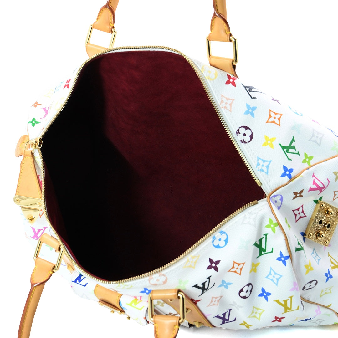 Louis Vuitton LV x Timberland Keepall Bandoulière 45 in Monogram Canvas with Leather Trim and Gold Tone Hardware