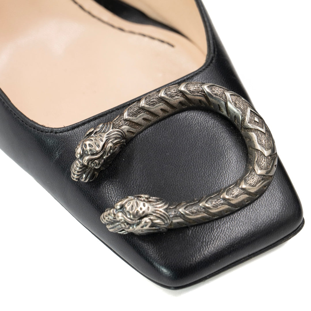 Gucci Black Leather Dionysus Pumps