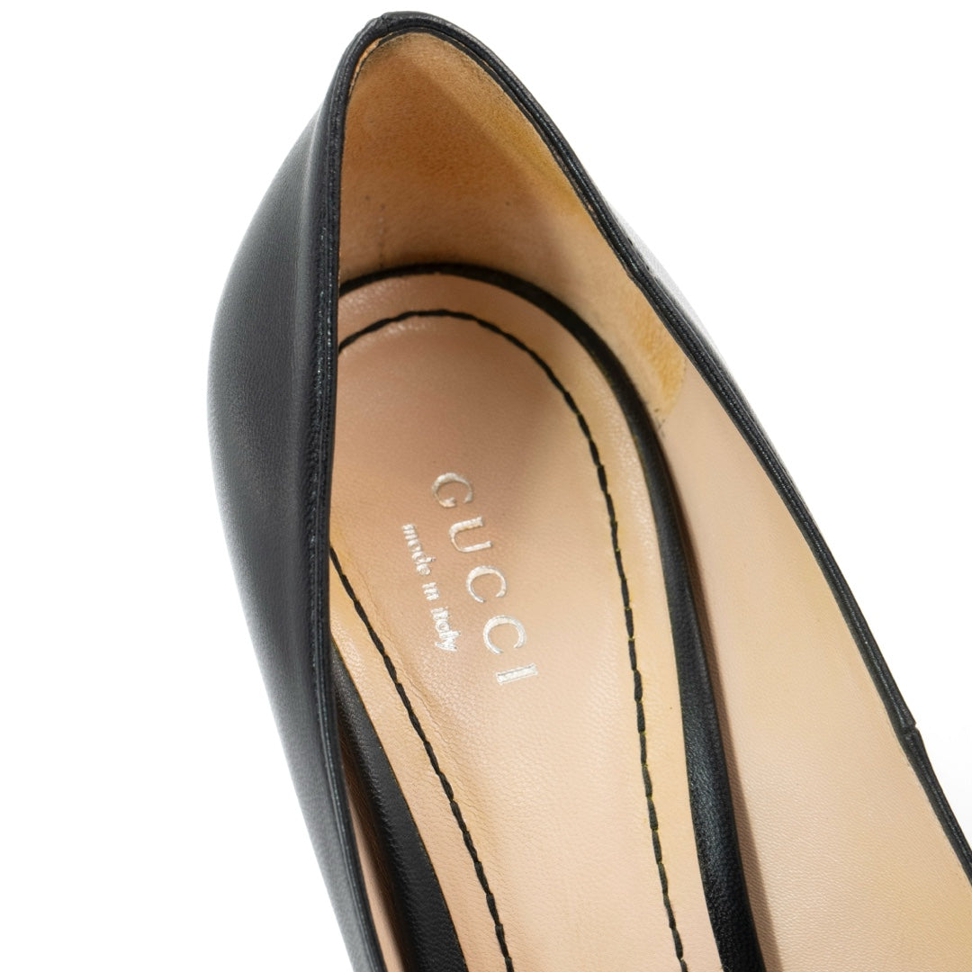 Gucci Black Leather Dionysus Pumps