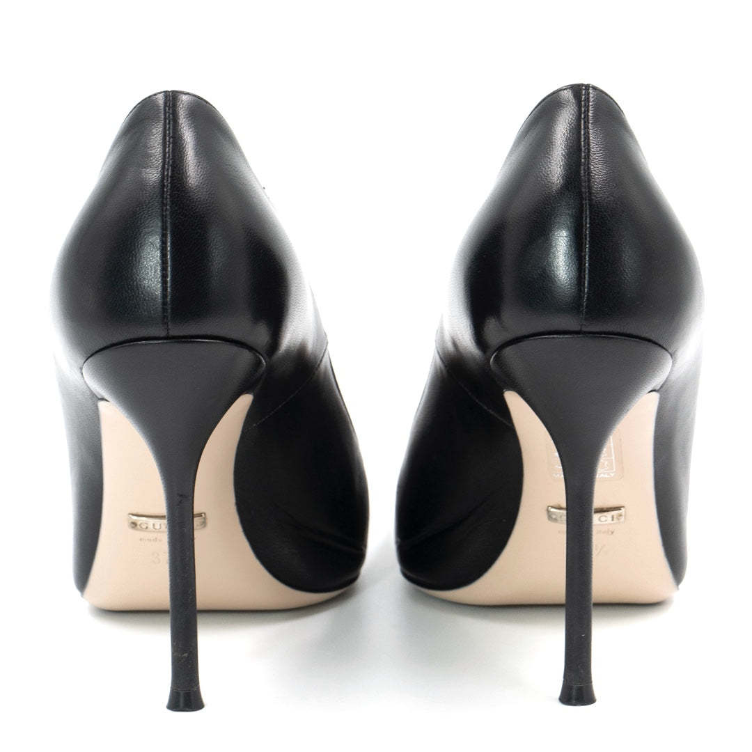Gucci Black Leather Dionysus Pumps