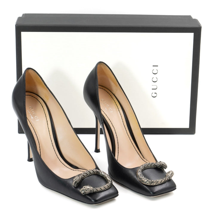 Gucci Black Leather Dionysus Pumps