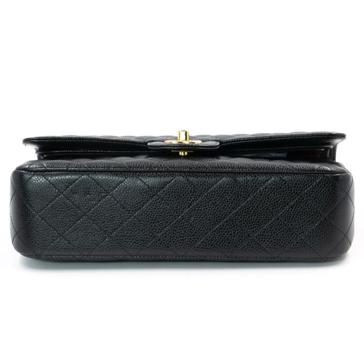 Chanel Medium Classic Double Flap Bag in Black Caviar Leather with Gold Hardware