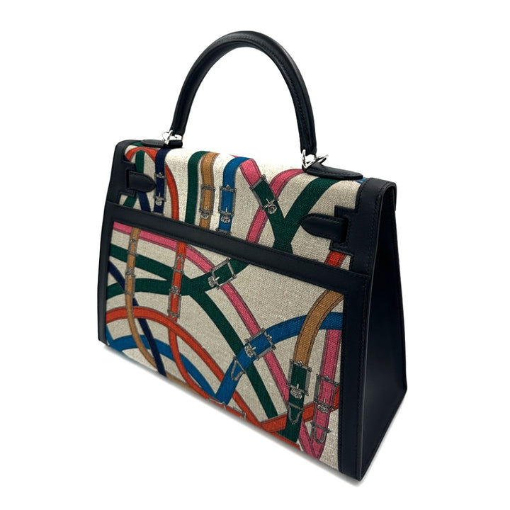 Hermès Kelly Sellier 32 Toile de Camp Cavalcadour PHW, limited edition Bag