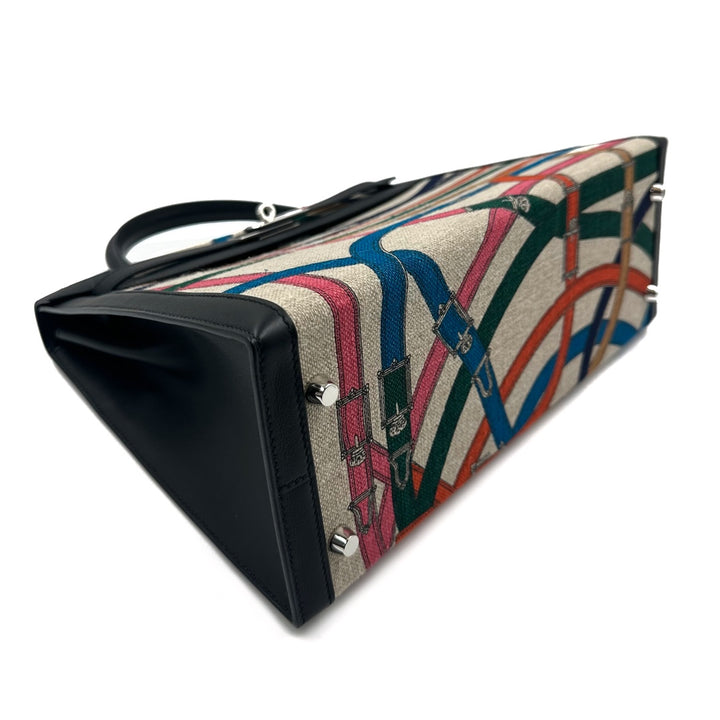 Hermès Kelly Sellier 32 Toile de Camp Cavalcadour PHW, limited edition Bag