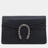 Gucci Dionysus Mini Shoulder Bag in Black Textured Leather with Crystal Embellished Tiger Head Closure